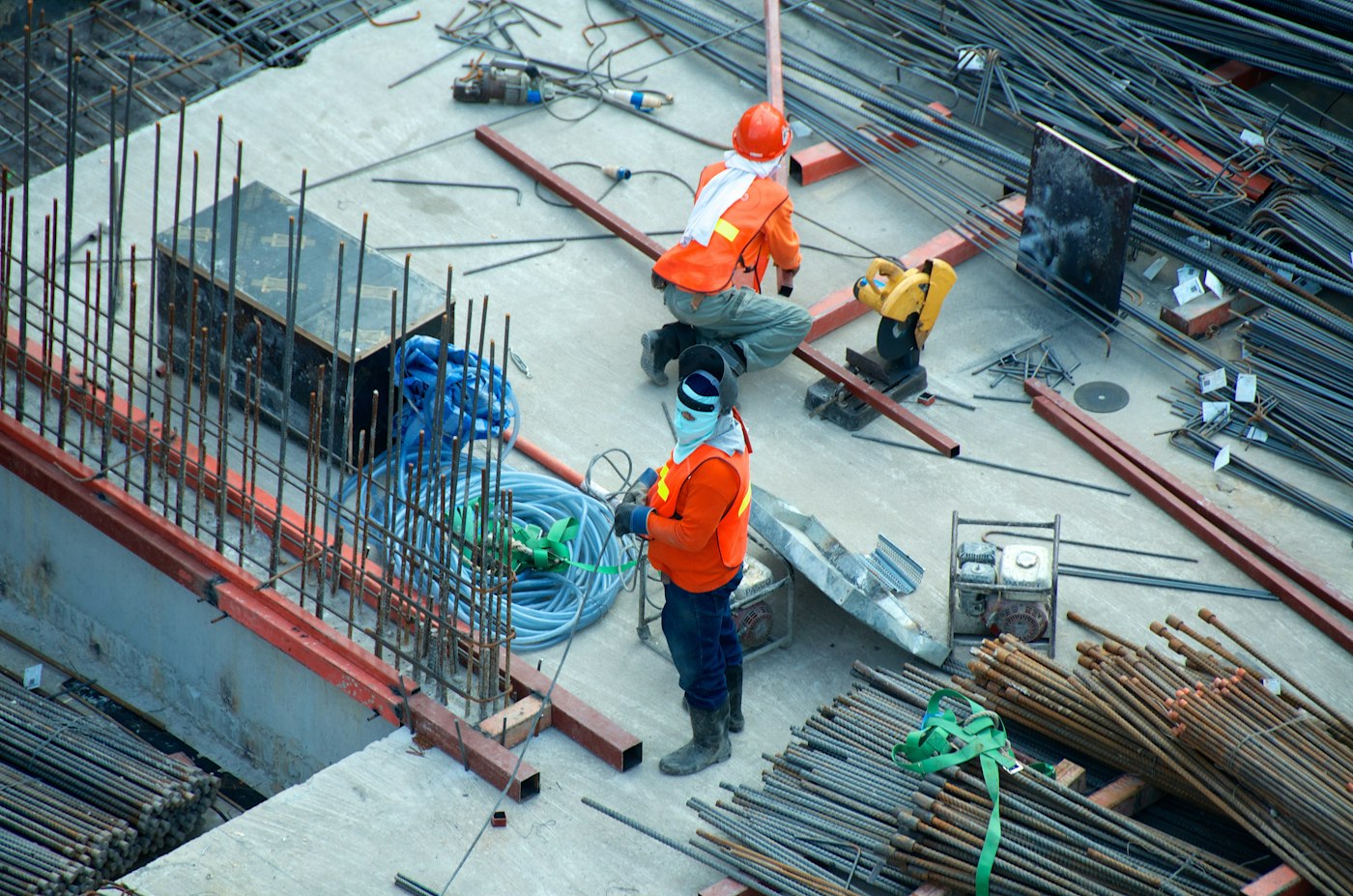 Ironworkers on structural steel